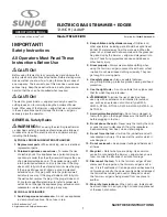 Preview for 2 page of SNOWJOE Sunjoe TRJ601E-RM Operator'S Manual