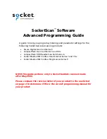 Socket SocketScan Advanced Programming Manual preview