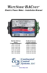 Предварительный просмотр 1 страницы socomec CCS WattNode BACnet RWNC-3D-240-BN Installation Manual