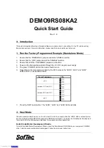 Предварительный просмотр 1 страницы SofTec Microsystems DEMO9RS08KA2 Quick Start Manual