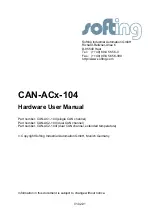 Softing CAN-AC 104 Series Hardware User Manual preview