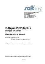 Softing CANpro PC/104plus Hardware User Manual preview