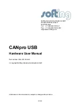 Предварительный просмотр 1 страницы Softing CANpro USB Hardware User Manual