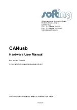 Предварительный просмотр 1 страницы Softing CANusb Hardware User Manual