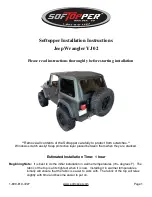 Softopper YJ 02 Installation Instructions Manual предпросмотр