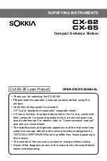 Preview for 3 page of Sokkia CX-62 Operator'S Manual