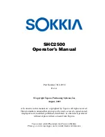 Preview for 3 page of Sokkia SHC2500 Operator'S Manual