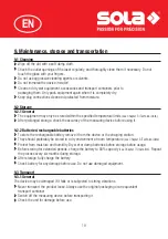 Preview for 19 page of Sola RED DIGITAL Operating Instructions Manual