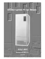 Предварительный просмотр 1 страницы Sola Uninterruptible Power Supply SOLA 4000 Operating Manual