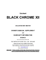 Solahart BLACK CHROME XII Owner'S Manual preview