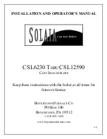 Preview for 1 page of solaia CSL10470 Installation And Operator'S Manual