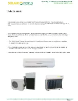 Предварительный просмотр 2 страницы Solair World SWWR-26GW Installation And Operation Instruction Manual