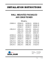 Preview for 1 page of Solair J18AA-A Installation Instructions Manual