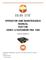 Solar Stik 21-0202316 Operator And  Maintenance Manual предпросмотр