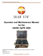 Solar Stik 24VDC HyPR 3000 Operator And  Maintenance Manual preview