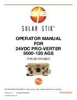 Solar Stik 24VDC PRO-VERTER 5000-120 AGS Operator'S Manual preview
