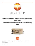 Solar Stik PDM 3000 Operator And  Maintenance Manual preview