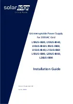 Предварительный просмотр 1 страницы SolarEdge L10US-IB00 Installation Manual