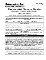 Solaronics Residential Garage Heater Instruction Manual preview