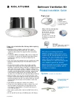 Preview for 1 page of Solatube Bathroom Ventilation Kit Product Installation Manual