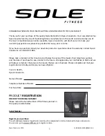 Предварительный просмотр 3 страницы Sole Fitness 16608600980 Owner'S Manual