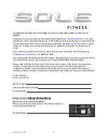 Preview for 3 page of Sole Fitness 168173025 Owner'S Manual