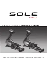 Preview for 1 page of Sole Fitness E25 Owner'S Manual