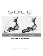 Preview for 1 page of Sole Fitness E35 Owner'S Manual