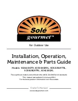 Sole Gourmet SO261BQTR Installation, Operation, Maintenance Manual preview