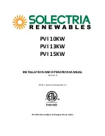 Solectria Renewables PVI 10 KW Installation And Operation Manual preview