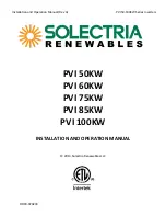 Solectria Renewables PVI 100KW Installation And Operation Manual preview