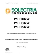 Solectria Renewables PVI 10KW Installation And Operation Manual preview