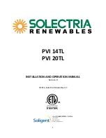 Preview for 1 page of Solectria Renewables PVI 14TL Installation And Operation Manual