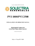 Solectria Renewables PVI 1800 Installation And Operation Manual preview