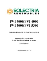 Solectria Renewables PVI 3000 Installation And Operation Manual preview