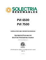 Preview for 1 page of Solectria Renewables PVI 6500 Installation And Operation Manual