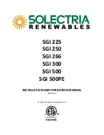 Solectria Renewables SGI 225 Installation And Operation Manual preview