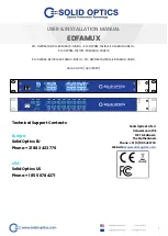 Solid Optics EDFAMUX Series User & Installation Manual preview