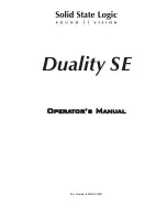 Solid State Logic Duality SE Operator'S Manual preview