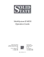 Preview for 1 page of Solid State MultiSystem II Operation Manual