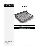 Предварительный просмотр 1 страницы Solidyne D 816 User Manual