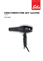 SOLIS SWISS PERFECTION 360 ionicPRO User Manual preview