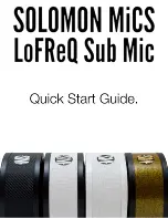 Preview for 1 page of SOLOMON MiCS LoFReQ Sub-Mic Quick Start Manual