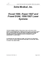 Preview for 3 page of Solta Medical Fraxel 1550 Operator'S Manual