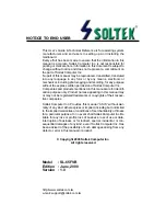 Preview for 1 page of SOLTEK SL-65FVB User Manual