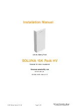 Preview for 1 page of Soluna 15K PACK HV Installation Manual