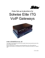 Предварительный просмотр 1 страницы Solwise Elite ITG Extera Set-Up Instructions