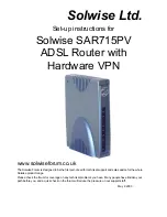 Preview for 1 page of Solwise SAR715PV Instruction Manual