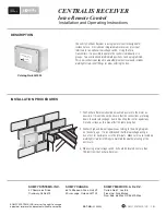 SOMFY CENTRALIS RECEIVER Installation And Operating Instructions предпросмотр