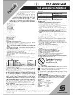 Preview for 4 page of Somogyi Home FKF 2000 LCD Instruction Manual